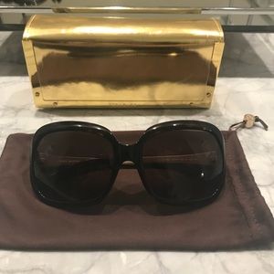 NEW Tory Burch Sunglasses Tortoise Case Gold